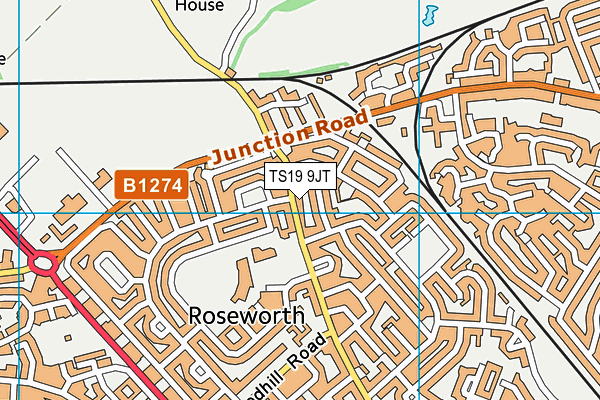 TS19 9JT map - OS VectorMap District (Ordnance Survey)