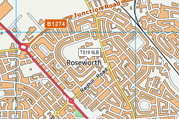 TS19 9LB map - OS VectorMap District (Ordnance Survey)