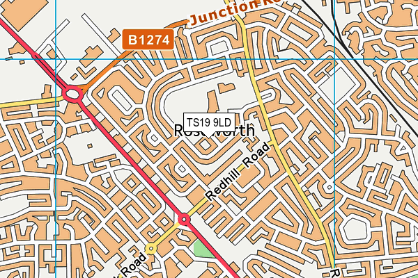 TS19 9LD map - OS VectorMap District (Ordnance Survey)