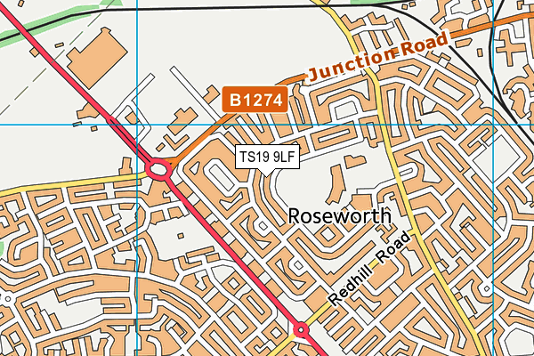 Rosebrook Primary School map (TS19 9LF) - OS VectorMap District (Ordnance Survey)