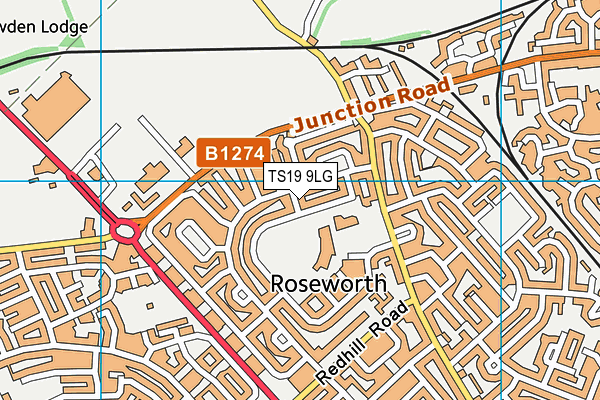 TS19 9LG map - OS VectorMap District (Ordnance Survey)