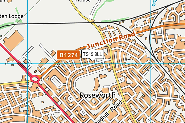 TS19 9LL map - OS VectorMap District (Ordnance Survey)