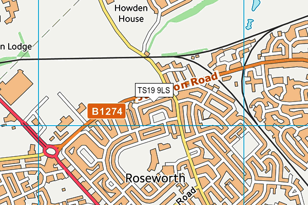 TS19 9LS map - OS VectorMap District (Ordnance Survey)
