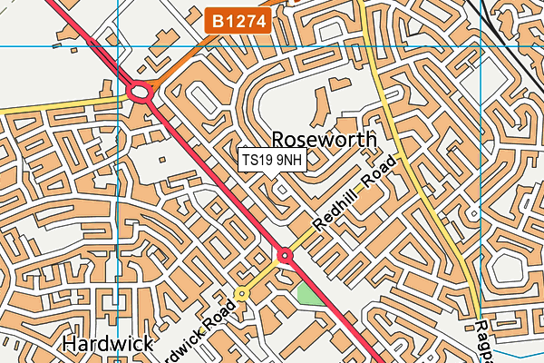 TS19 9NH map - OS VectorMap District (Ordnance Survey)