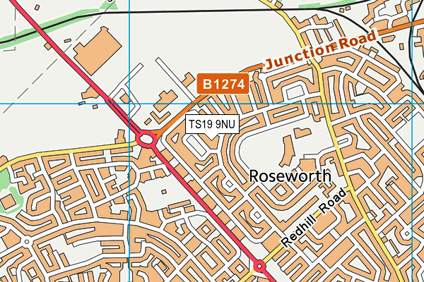 TS19 9NU map - OS VectorMap District (Ordnance Survey)