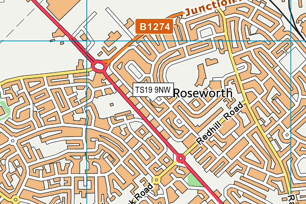 TS19 9NW map - OS VectorMap District (Ordnance Survey)