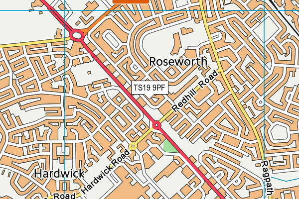 TS19 9PF map - OS VectorMap District (Ordnance Survey)