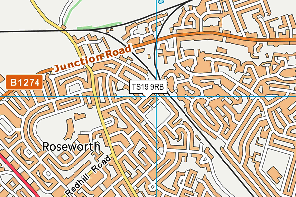 TS19 9RB map - OS VectorMap District (Ordnance Survey)