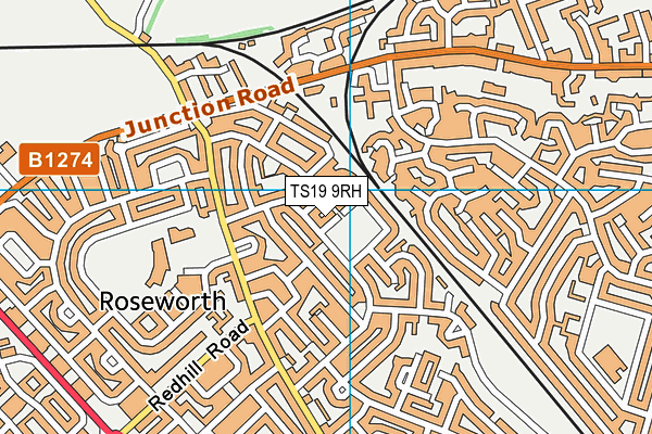 TS19 9RH map - OS VectorMap District (Ordnance Survey)