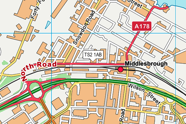 TS2 1AB map - OS VectorMap District (Ordnance Survey)