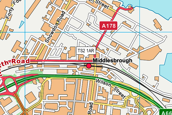 TS2 1AR map - OS VectorMap District (Ordnance Survey)