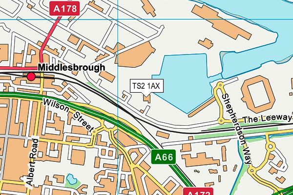 TS2 1AX map - OS VectorMap District (Ordnance Survey)