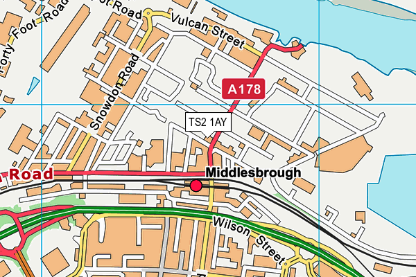 TS2 1AY map - OS VectorMap District (Ordnance Survey)