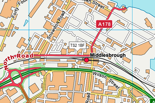 TS2 1BF map - OS VectorMap District (Ordnance Survey)