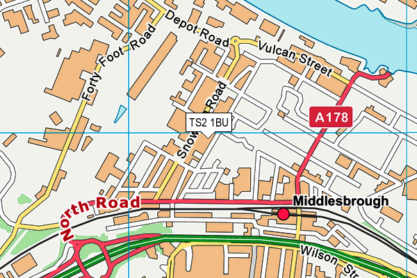 TS2 1BU map - OS VectorMap District (Ordnance Survey)