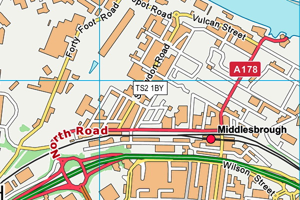 TS2 1BY map - OS VectorMap District (Ordnance Survey)