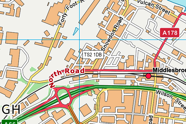 TS2 1DB map - OS VectorMap District (Ordnance Survey)