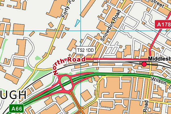 TS2 1DD map - OS VectorMap District (Ordnance Survey)