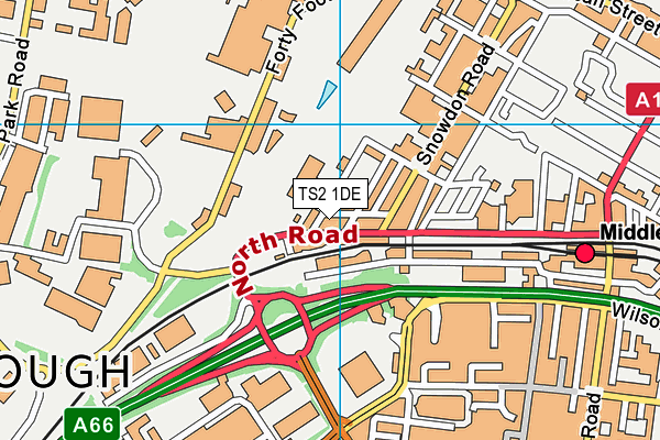 TS2 1DE map - OS VectorMap District (Ordnance Survey)