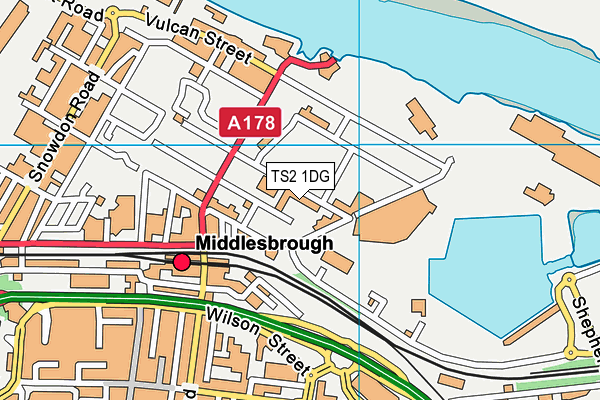 TS2 1DG map - OS VectorMap District (Ordnance Survey)