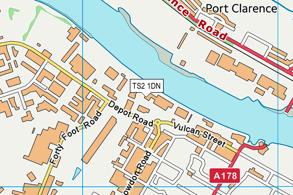 Depot Road (Closed) map (TS2 1DN) - OS VectorMap District (Ordnance Survey)