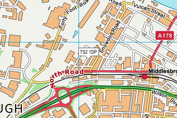 TS2 1DP map - OS VectorMap District (Ordnance Survey)