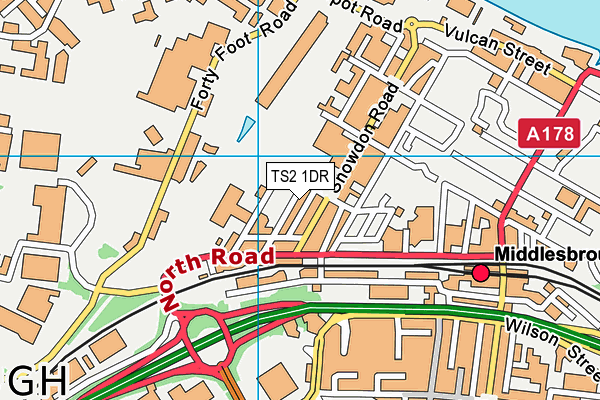 TS2 1DR map - OS VectorMap District (Ordnance Survey)