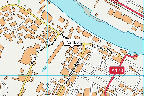 TS2 1DS map - OS VectorMap District (Ordnance Survey)