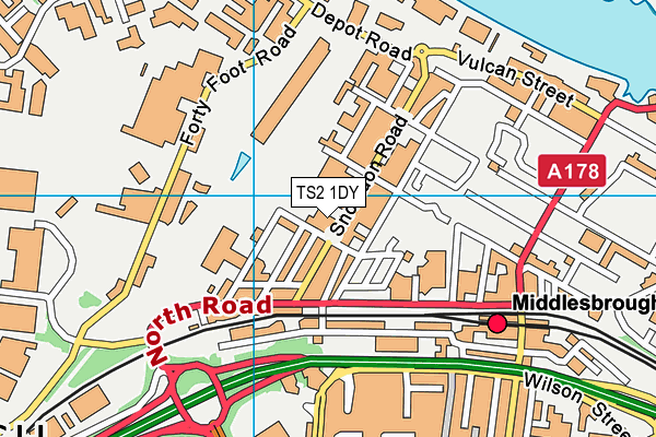 TS2 1DY map - OS VectorMap District (Ordnance Survey)