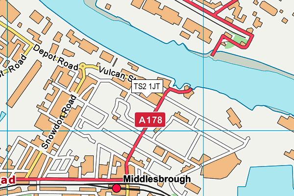 TS2 1JT map - OS VectorMap District (Ordnance Survey)