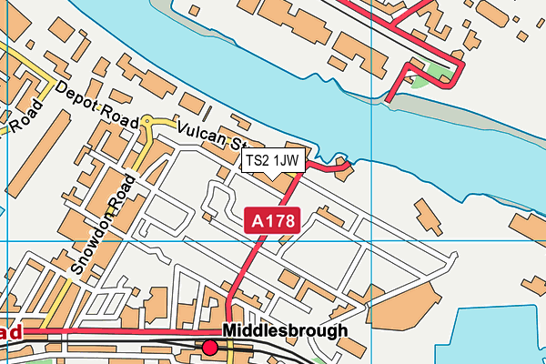 TS2 1JW map - OS VectorMap District (Ordnance Survey)