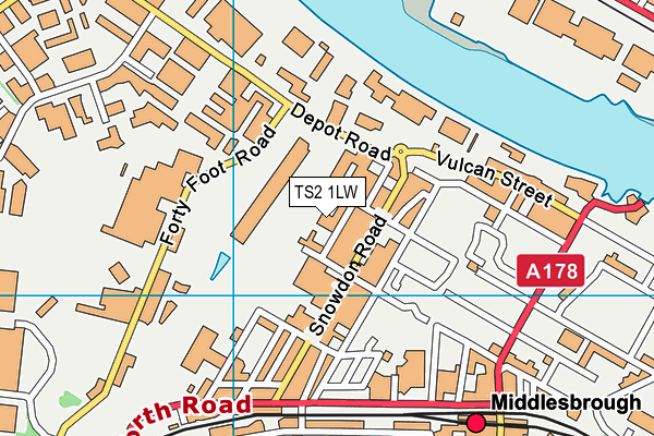 TS2 1LW map - OS VectorMap District (Ordnance Survey)