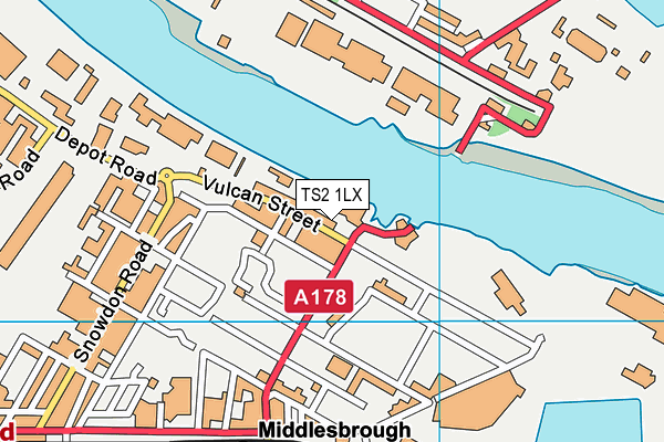 TS2 1LX map - OS VectorMap District (Ordnance Survey)