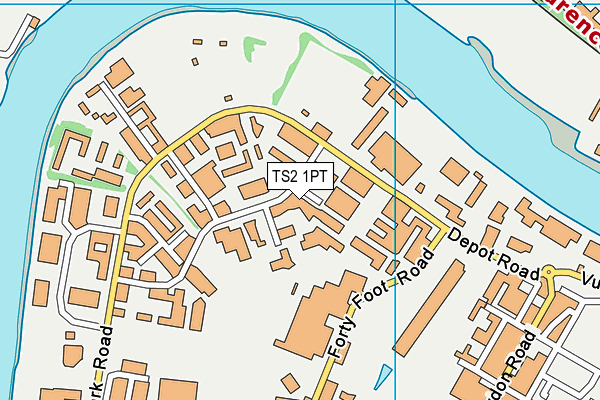 TS2 1PT map - OS VectorMap District (Ordnance Survey)