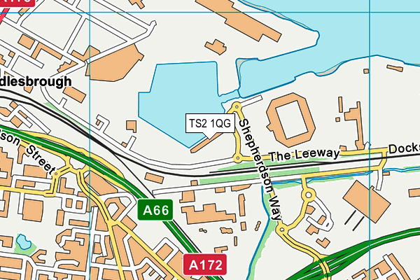 TS2 1QG map - OS VectorMap District (Ordnance Survey)