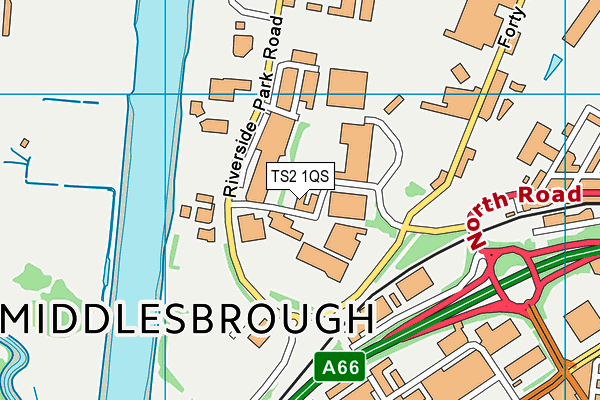 TS2 1QS map - OS VectorMap District (Ordnance Survey)