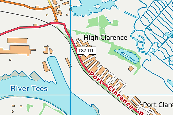 TS2 1TL map - OS VectorMap District (Ordnance Survey)