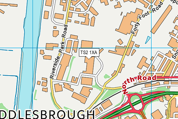 TS2 1XA map - OS VectorMap District (Ordnance Survey)