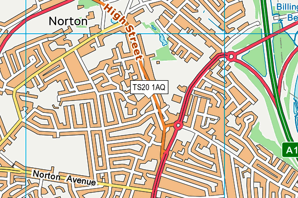 TS20 1AQ map - OS VectorMap District (Ordnance Survey)