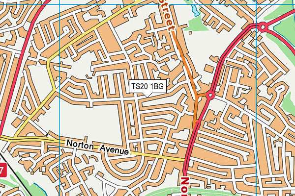 TS20 1BG map - OS VectorMap District (Ordnance Survey)
