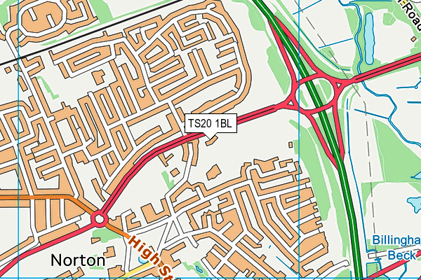 TS20 1BL map - OS VectorMap District (Ordnance Survey)