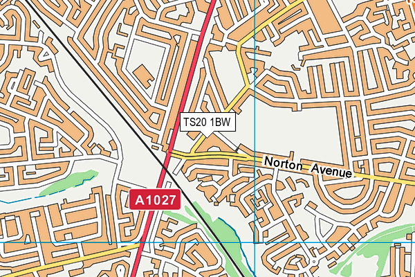 TS20 1BW map - OS VectorMap District (Ordnance Survey)