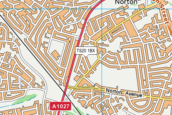 TS20 1BX map - OS VectorMap District (Ordnance Survey)