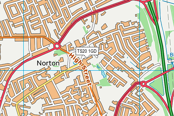 TS20 1GD map - OS VectorMap District (Ordnance Survey)