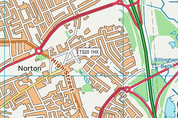 TS20 1HX map - OS VectorMap District (Ordnance Survey)