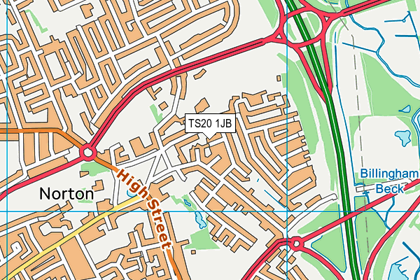 TS20 1JB map - OS VectorMap District (Ordnance Survey)