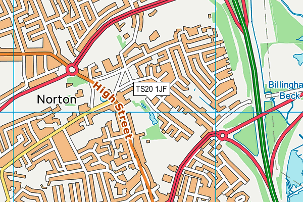 TS20 1JF map - OS VectorMap District (Ordnance Survey)