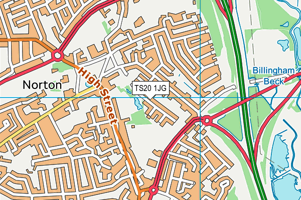 TS20 1JG map - OS VectorMap District (Ordnance Survey)