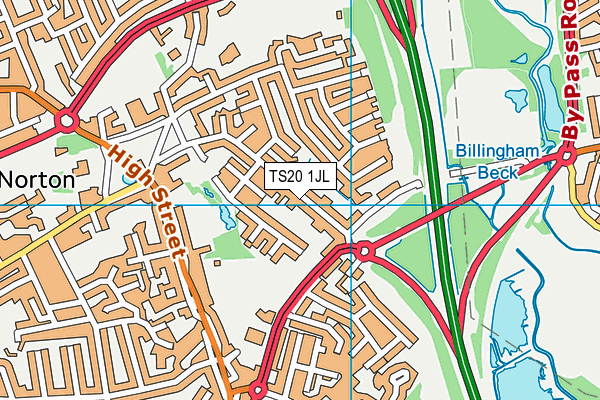 TS20 1JL map - OS VectorMap District (Ordnance Survey)