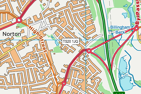 TS20 1JQ map - OS VectorMap District (Ordnance Survey)